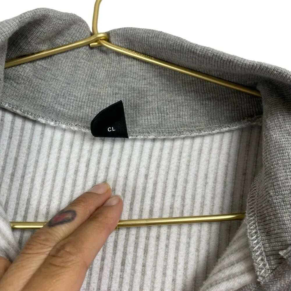 Shein Womens Grey Polyester Pullover Sweatshirt Size L Zip -‎ Laguna Beach 502